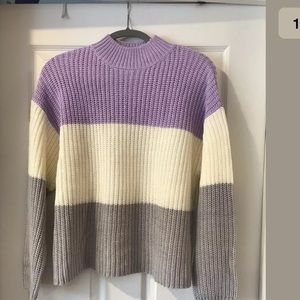 Womens Colorblock Mock Neck Sweater By New Look M